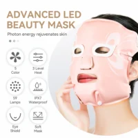 ANLAN Facial LED Mask 5 Colors Light Therapy Waterproof Hot Compress Rejuvenation Brighten Skin Foldable Soft LED Light Spa Mask - Image 2