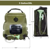 20L Outdoor Bathing Bag Solar Hiking Camping Shower Bag Portable Heating Bathing Water Storage Bag Hose Switchable Shower Head - Image 4