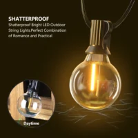 G40 LED Globe String Lights Outdoor, 15M 50 Pcs IP65 Plastic Bulbs, Balcony Garland Fairy Lamps for Wedding Christmas Party Deco - Image 4
