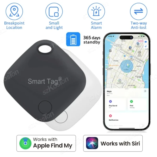 Long Distance Smart Tag GPS Tracker for Air Tag Key Finder Pet Wallet Bike Anti-lost Alarm Mini Locator Works with iOS Find My