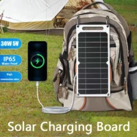 Solar Panel 30W USB Type-C Waterproof Outdoor Hiking Camping Portable Battery Mobile Phone Charging Bank Charging Panel 6.8V - Image 2
