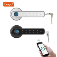 With Tuya Biometric Fingerprint Smart Door Lock Electronic Digital Lock Password Fingerprint Keyless Security Door Handle Home - Image 5