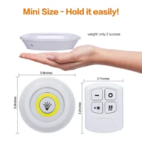 Smart Wireless Led Light Kitchen Under Furniture Dimmable Lamps Bedroom Wardrobe Lighting Round with Remote Control LED Lights - Image 6