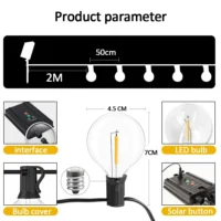 Solar String Lights Outdoor G40 Patio Lights USB Recharger - Image 4