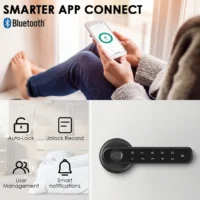 With Tuya Biometric Fingerprint Smart Door Lock Electronic Digital Lock Password Fingerprint Keyless Security Door Handle Home - Image 4