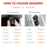 TPMS Car Tire Pressure Alarm Monitor System Automatic Brightness Control Wireless Solar Power 4 Sensors Decoration Accessories - Image 5