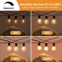 Festoon LED Globe String Light Fairy LED G40 Outdoor For Christmas Party Garden Decorative Garland Lamp Street Patio Backyard - Image 4