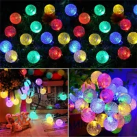 Solar String Lights Outdoor 200 Led Crystal Globe Lights Waterproof Solar Festoon Fairy Light for Garden Christmas Ramadan Decor - Image 2
