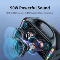 Tribit Portable Bluetooth Speaker 90W StormBox Blast Outdoor Wireless Speaker IPX7 Waterproof Party Camping Speaker 30H Playtime - Image 2