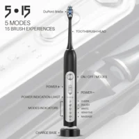 SUBORT Super Sonic Electric Toothbrushes for Adults Kid Smart Timer Whitening Toothbrush IPX7 Waterproof Replaceable Heads Set - Image 2