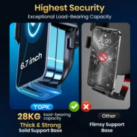 TOPK Car Phone Holder Air Vent Car Mount [Big Phone & Thick Cases] Hands Free Cell Phone Automobile Clamp Cradles for All Phones - Image 5