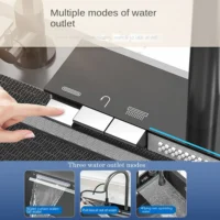 Waterfall Kitchen Sink Digital Display Single Bowl Kitchen Sinks Multifunctional Mordern Smart Sinks with Two Waterfall - Image 2