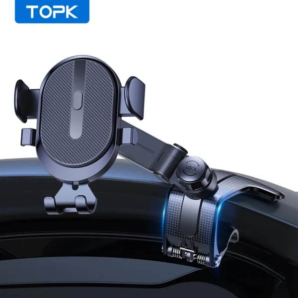 TOPK Dashboard Mobile Car Phone Holder Clip Mount CellPhone Stand In Car GPS Support Bracket for MobilePhone Portable car holder