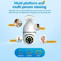 5G Bulb E27 Surveillance Camera Full Color Night Vision Automatic Human Tracking Zoom Indoor Security Monitor Wifi Camera - Image 4