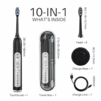 SUBORT Super Sonic Electric Toothbrushes for Adults Kid Smart Timer Whitening Toothbrush IPX7 Waterproof Replaceable Heads Set - Image 6