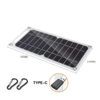 Solar Panel 30W USB Type-C Waterproof Outdoor Hiking Camping Portable Battery Mobile Phone Charging Bank Charging Panel 6.8V - Image 6