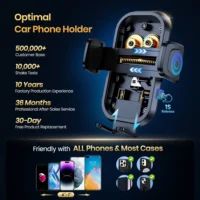 TOPK Car Phone Holder Air Vent Car Mount [Big Phone & Thick Cases] Hands Free Cell Phone Automobile Clamp Cradles for All Phones - Image 2