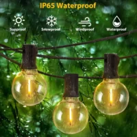Solar String Lights Outdoor G40 Patio Lights USB Recharger - Image 3