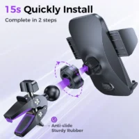 Joyroom Upgraded Car Phone Holder Military-Grade Protection Big Phone And Thick Cases Friendly Hands Free Air Vent Car Mount - Image 6