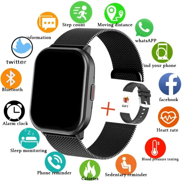 New Smart Watch Men Women Heart Rate Blood Pressure 100 Sports Modes Fitness Tracker Bluetooth Call Smartwatch Man For Xiaomi