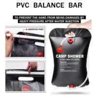 20L Foldable Solar Shower Bag Outdoor Bath Water Bag Camping Sun Compact Heated Water Shower Bags Scrubbing Pool Accessories - Image 4