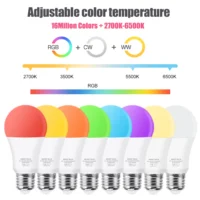 15W WiFi Smart Led Light Bulb E27 LED RGBCW Smart Bulb Voice Control Via Google Home Tuya Smart Life App Alexa RGB Lamp 110-220V - Image 3
