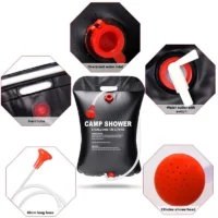 20L Foldable Solar Shower Bag Outdoor Bath Water Bag Camping Sun Compact Heated Water Shower Bags Scrubbing Pool Accessories - Image 5