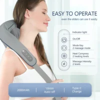 Electric Neck And Back Massager Wireless Neck And Shoulder Kneading Massage Pillow Trapezius Neck Cervical Back Massage Shawl - Image 6