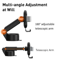 Baseus Gravity Car Phone Holder Suction Cup Adjustable Universal Holder Stand in Car GPS Mount For iPhone 12 Pro Max Xiaomi POCO - Image 2