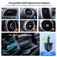 TOPK Car Phone Holder Air Vent Car Mount [Big Phone & Thick Cases] Hands Free Cell Phone Automobile Clamp Cradles for All Phones - Image 6