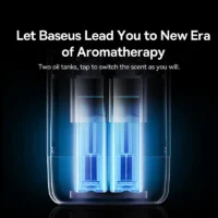 Aroma Diffuser for Car with 60ml Air Freshener with Dual Port Smart Air Diffuser with App Control Baseus for Car Peach Fragrance - Image 5