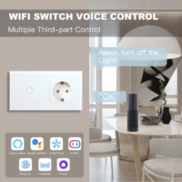 BSEED Wifi Touch Swithces Wall Light Switch With EU Socket USB Type-C Plugs Tuya Smart Life Alexa Yandex App Control Glass Panel - Image 4