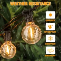 G40 LED Globe String Lights Outdoor, 15M 50 Pcs IP65 Plastic Bulbs, Balcony Garland Fairy Lamps for Wedding Christmas Party Deco - Image 5