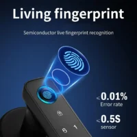 With Tuya Biometric Fingerprint Smart Door Lock Electronic Digital Lock Password Fingerprint Keyless Security Door Handle Home - Image 2