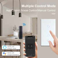 BSEED Wifi Touch Swithces Wall Light Switch With EU Socket USB Type-C Plugs Tuya Smart Life Alexa Yandex App Control Glass Panel - Image 3