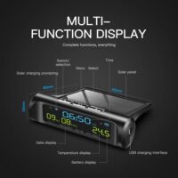 Solar-Powered Car Digital Clock with USB Charge & LED Display - Image 5