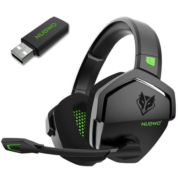 Wireless Gaming Headset with 2.4G & 3.5mm Wired Sport Earphone, Noise Reduction Mic, Compatible with PS5, PS4, Laptop