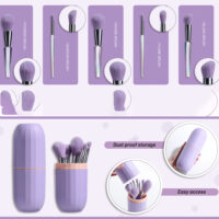 Complete Transparent Makeup Brush Set with Colorful Handles - Image 5