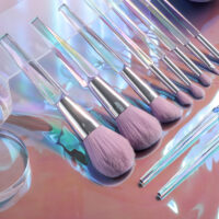 Complete Transparent Makeup Brush Set with Colorful Handles - Image 3