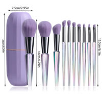 Complete Transparent Makeup Brush Set with Colorful Handles - Image 6