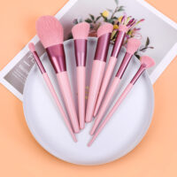 12-Piece Pink Makeup Brush Set for Foundation, Powder, Blush & Eyeshadow - Image 5