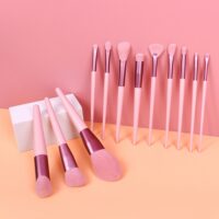 12-Piece Pink Makeup Brush Set for Foundation, Powder, Blush & Eyeshadow - Image 2