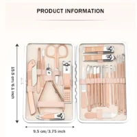 Rose Gold Stainless Steel Nail Art & Grooming Kit - Image 6