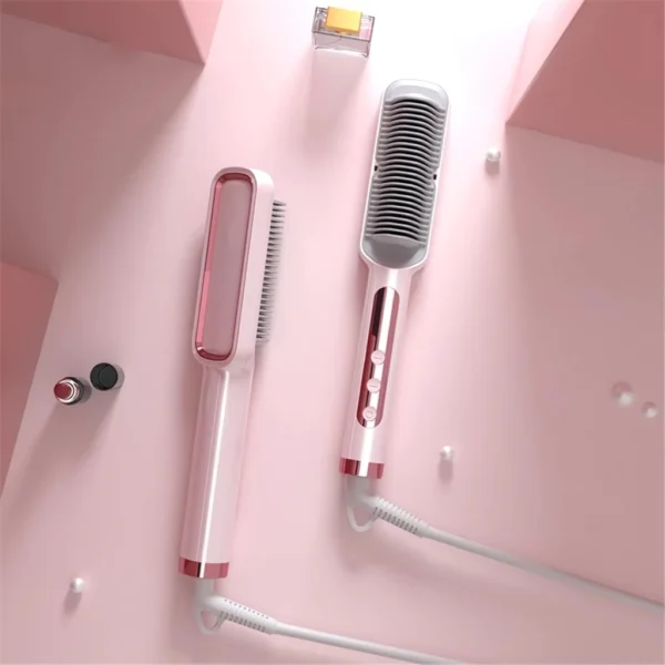 Professional Anti-Scalding Ceramic Hair Straightener & Curler Brush