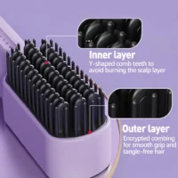 Portable 2600mAh Wireless Hair Straightener & Hot Comb - Image 4
