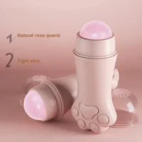 Natural Volcanic Stone & Rose Quartz Oil Absorbing Roller - Image 3