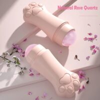 Natural Volcanic Stone & Rose Quartz Oil Absorbing Roller - Image 2