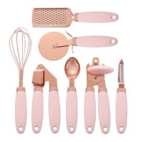 Elegant Rose Gold 7-Piece Kitchen Utensil Set with Silicone Handles - Image 2