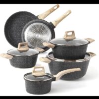 10-Piece Nonstick Granite Cookware Set: Premium Stone Pots and Pans for All Cooking Needs - Image 2