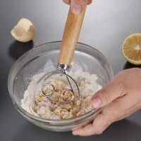 Multi-Function Danish Dough Whisk with Wood Handle - Stainless Steel Hand Mixer for Baking - Image 6